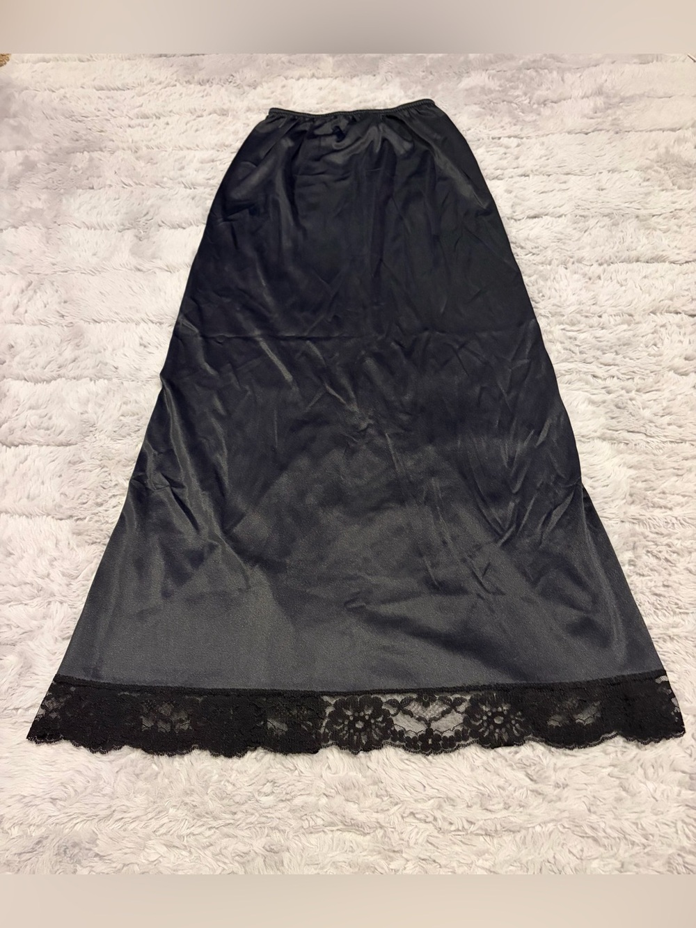 Vintage JCPenney Black Lace Half Slip Size S
